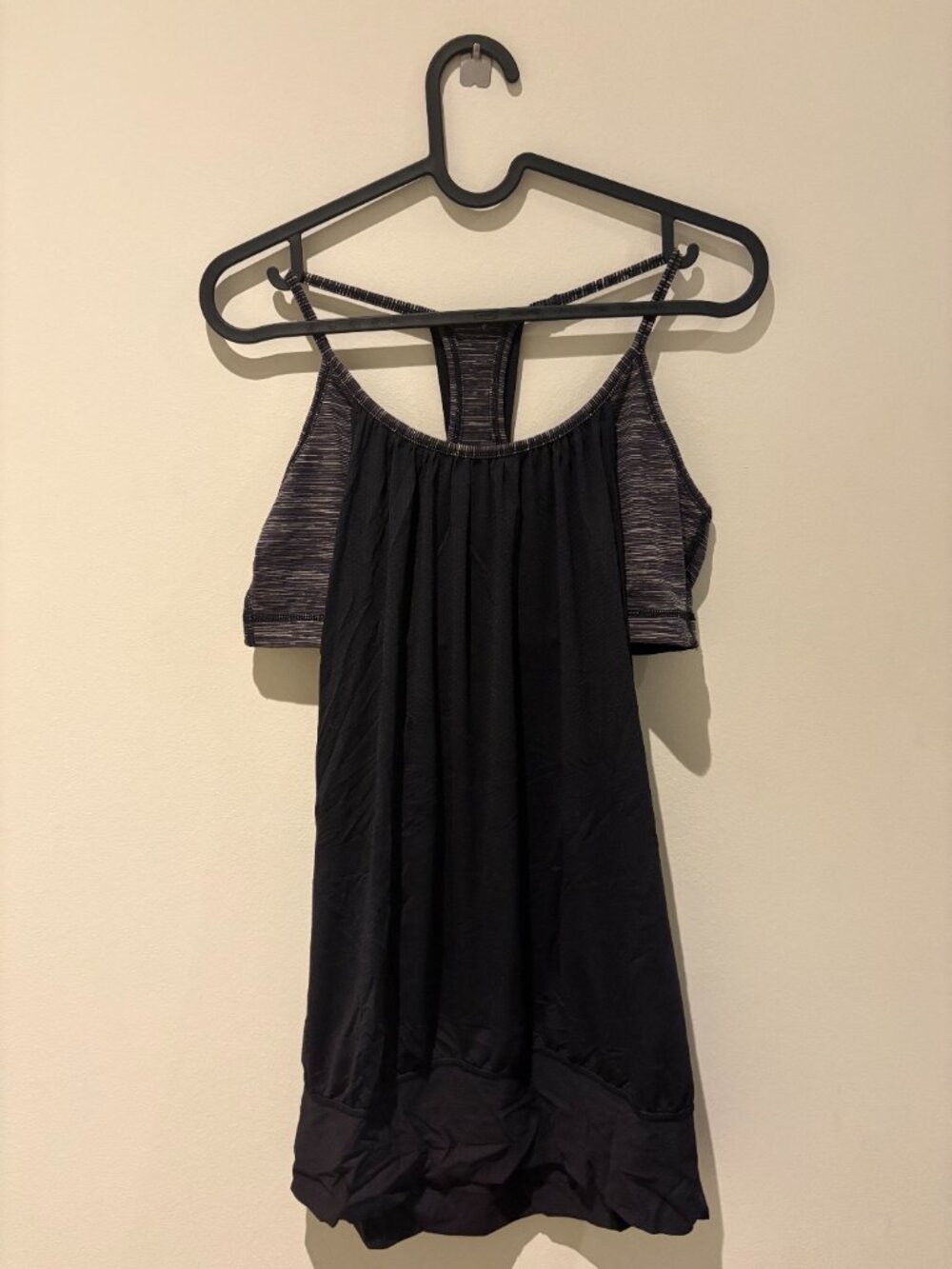 Lululemon No Limits Tank Black Space Dye Built-In Bra